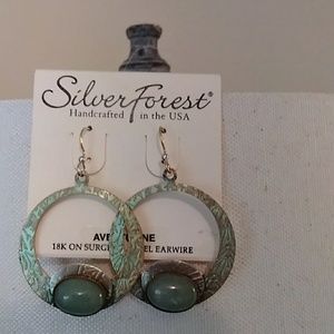 Silver Forest Aventurine Earrings